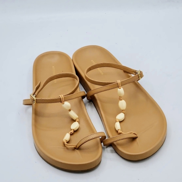 Anthropologie Toe-Loop Stone Sandals In Tan Size 10 M - Picture 7 of 15